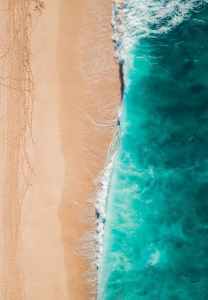 aerial view of ocean waves