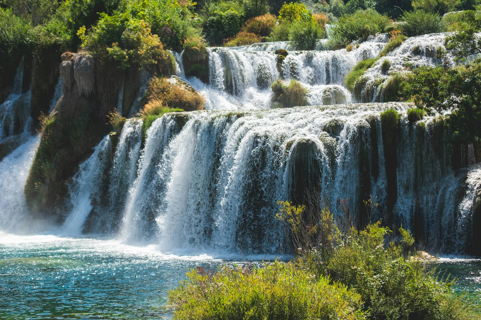stunning waterfall in krka national park croatia