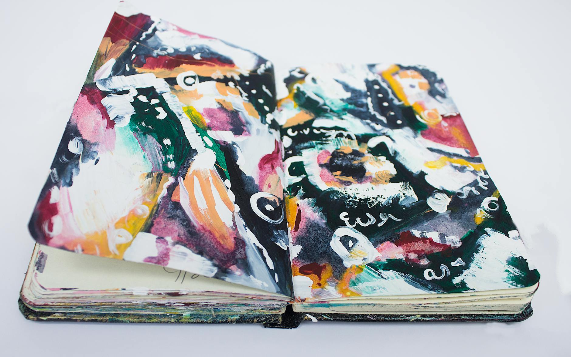 painted pages of a book